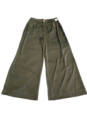 Dictionary Satin Wide Leg Trousers NWT Emerald Green Size XL/16